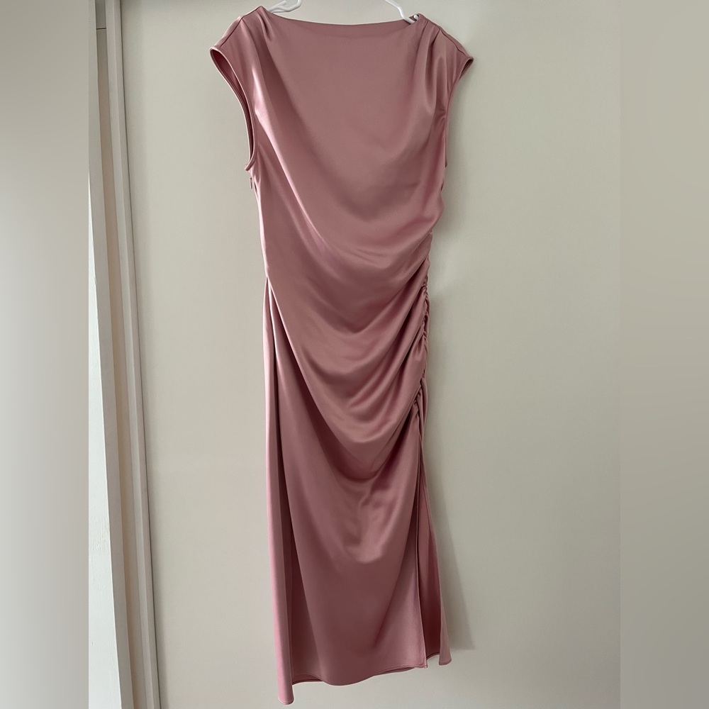 BHLDN Midi Pink Satin Dress
